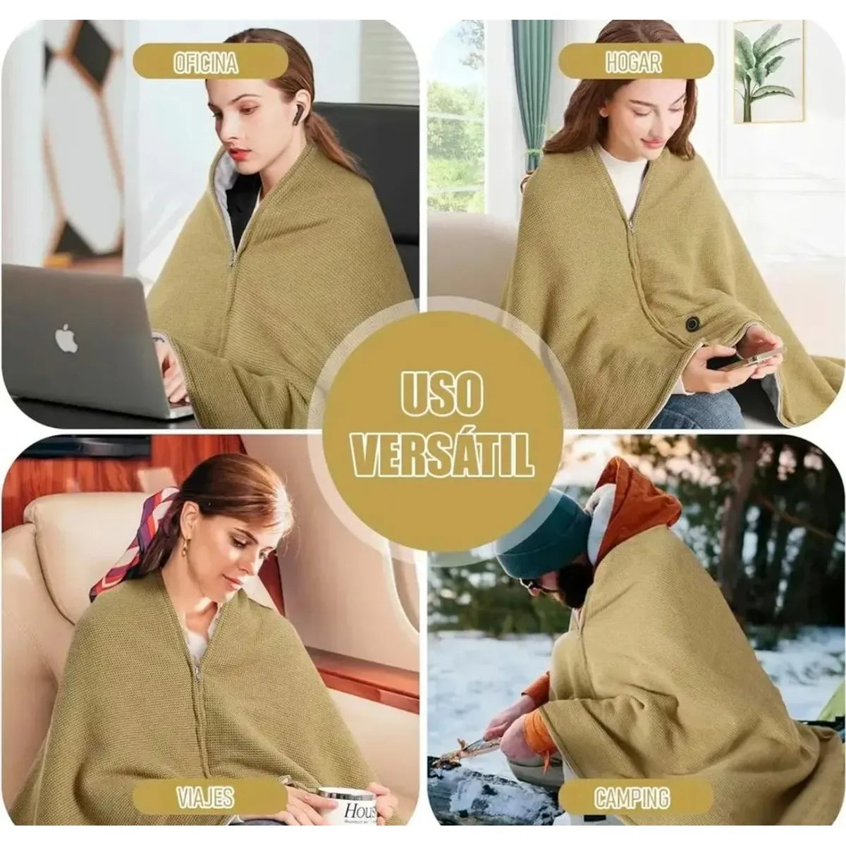 Manta Térmica Eléctrica USB Tipo Poncho – Tu Escudo Contra el Frío