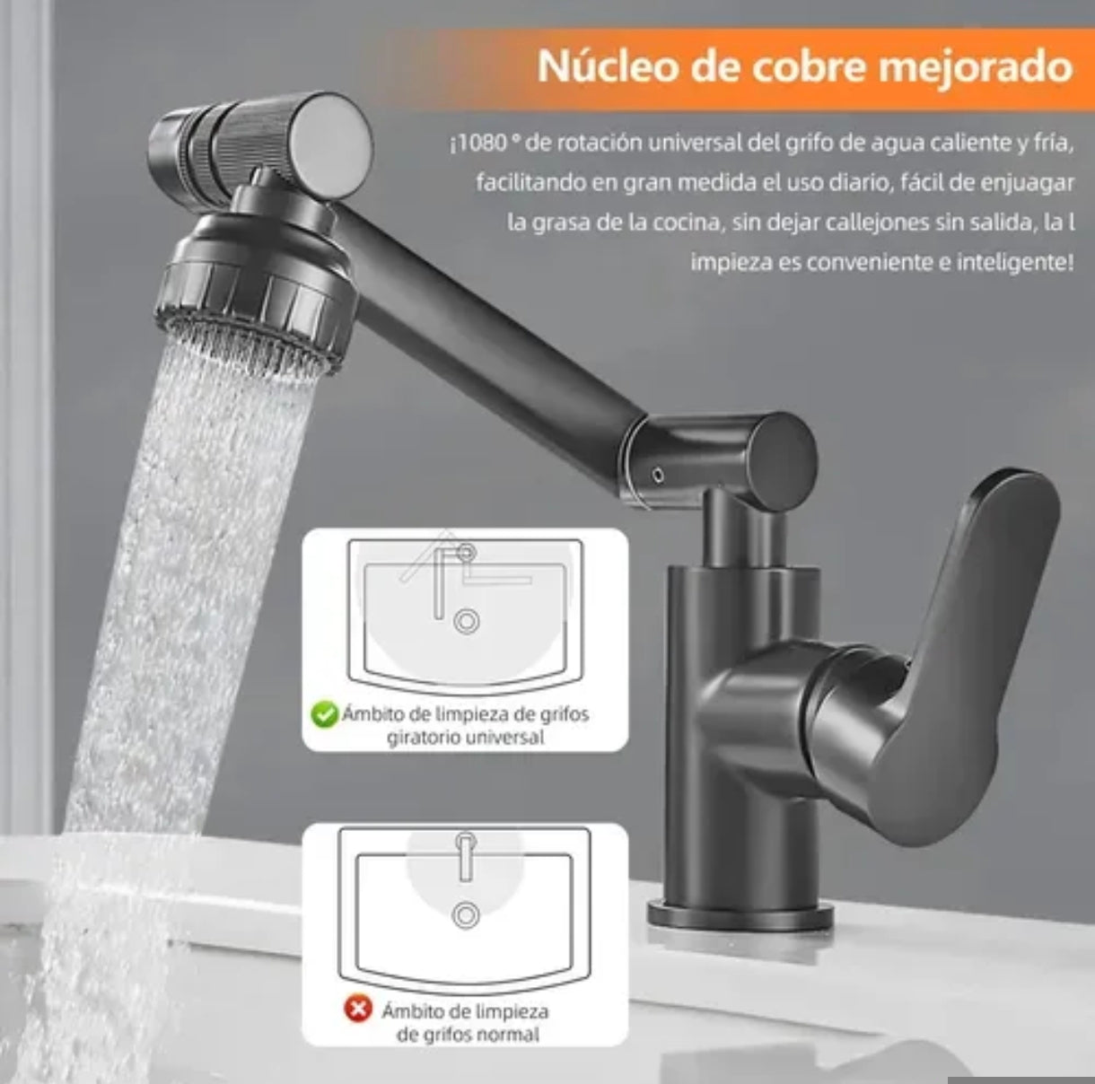 Grifo Multifuncional con Rotación 360°