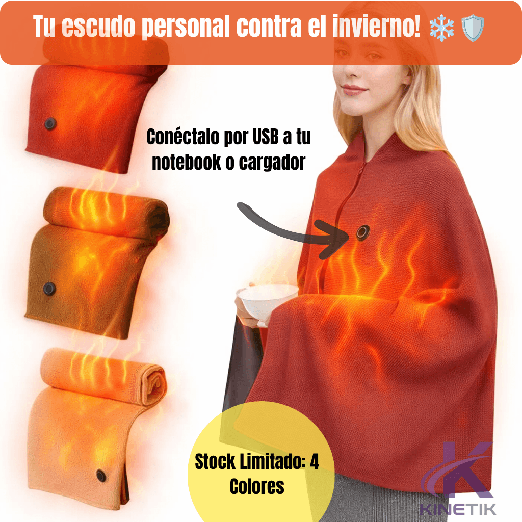 Manta Térmica Eléctrica USB Tipo Poncho – Tu Escudo Contra el Frío